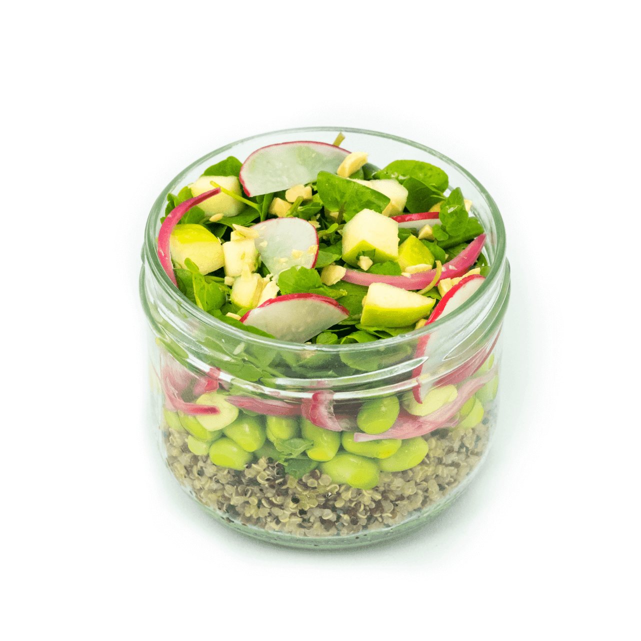 Edamame, frasco visto de frente